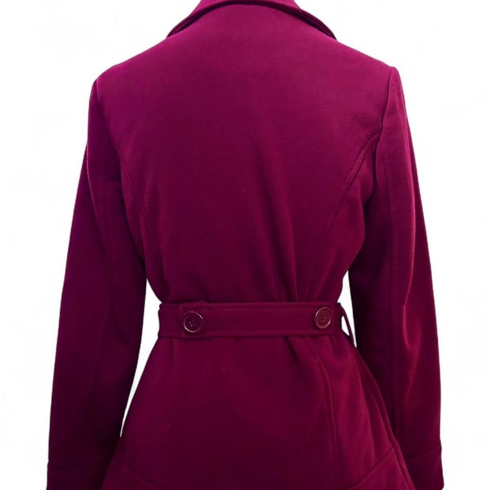 Women's Double-Breasted Belted Coat - Purple - Picture 2 of 4